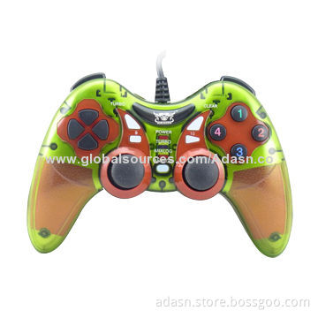 Wired PC USB turbo gamepad with dual shock, fashionable, with LED Light,various color,factory price
